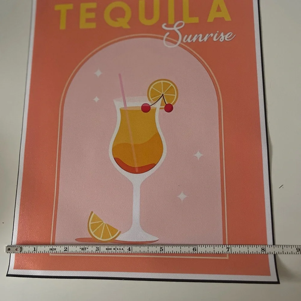 3/$15 Bar Cart Bar Decor Canvas Print Tequila Sunrise
